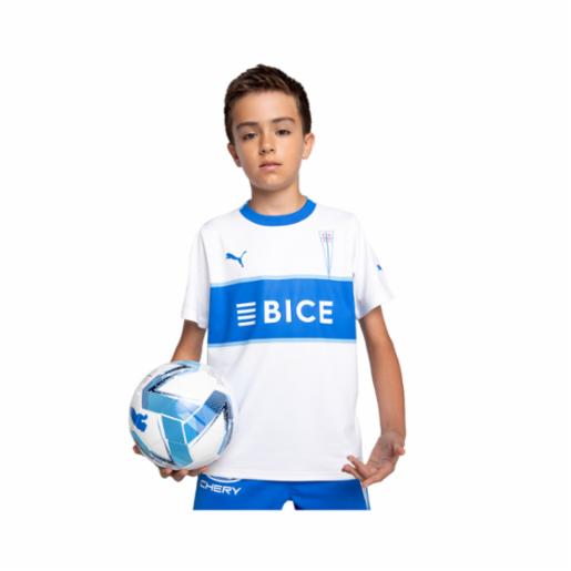 Camiseta Fútbol Puma Niño Junior x Universidad Católica Local Blanco/Celeste
