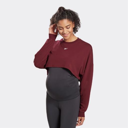 Polera Training Reebok Mujer Studio Maternity Maroon