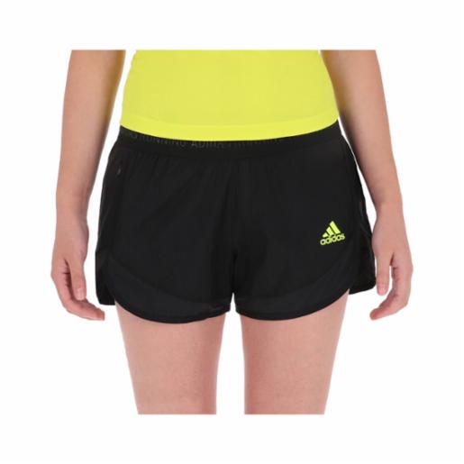 Shorts Running adidas Mujer Ultra Black/Solar Yellow
