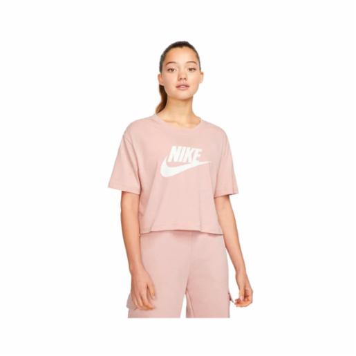 Polera Nike Mujer Sportswear Essential Pink Oxford/White