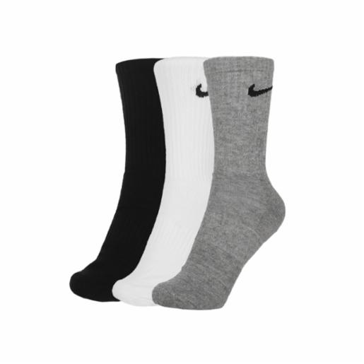 Tripack Calcetas Training Nike Everyday Cushioned White/Grey/Black