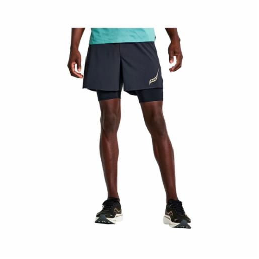 Shorts Running Saucony Pinnacle 5'' 2in1 Black